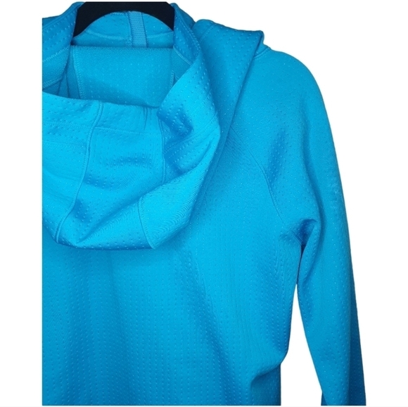 ATHLETA Atmosphere Anorak Jacket Quater Zip Thumb Blue holes‎ Women's Size S - Picture 12 of 15